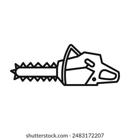 Chainsaw icon Black line art vector