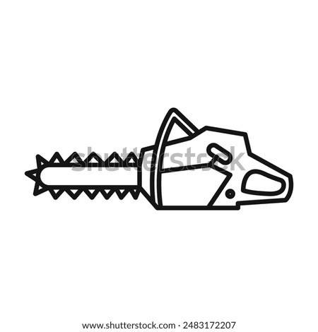 Chainsaw icon Black line art vector