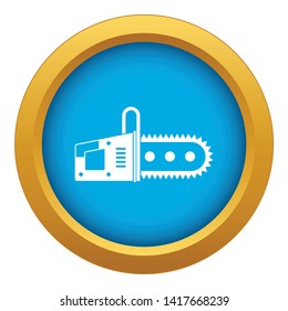 Chainsaw icon blue vector isolated on white background for any design