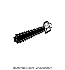 Chainsaw Icon, Chain Saw Icon, Tool Icon Vector Art Illustration