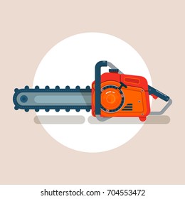 Chainsaw icon, chain saw vector pictogram, icon isolated on white, vector illustration
