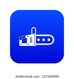 Chainsaw icon digital blue for any design isolated on white vector illustration