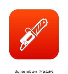 Chainsaw icon digital red for any design isolated on white vector illustration