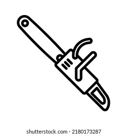 Chainsaw icon. Electric chainsaw. Pictogram isolated on a white background. Vector illustration.