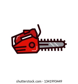 chainsaw icon flat color 