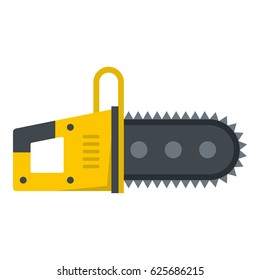 Chainsaw icon flat isolated on white background vector illustration