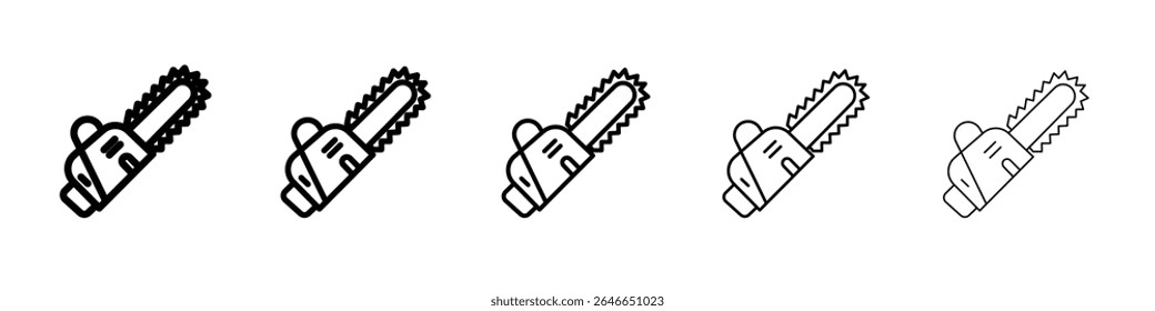 Ícone de motosserra simples logotipo de contorno