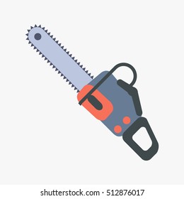 Chainsaw icon in flat style isolated Saw symbol vector illustration