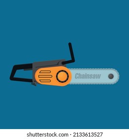 Chainsaw icon in flat style vector