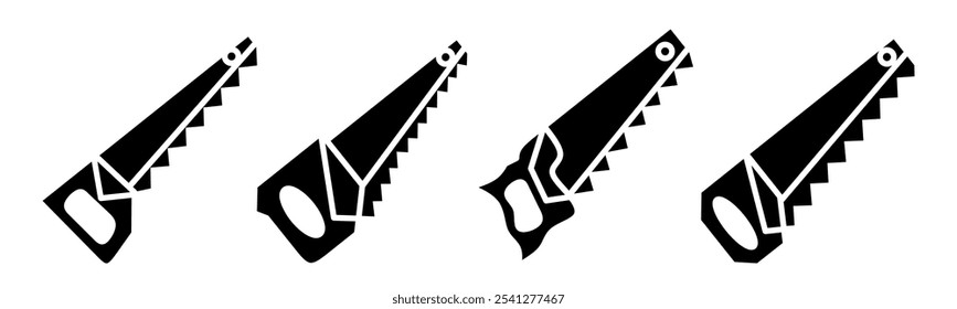 Chainsaw icon illustration. Chainsaw icon set. Stock vector collection.