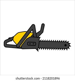 Chainsaw icon isolated on white background. Vector illustration.