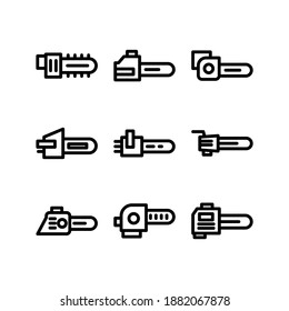 Chainsaw icon or logo isolated sign symbol vector illustration - Collection of high quality black style vector icons

