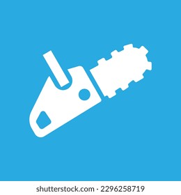 icono de la motosierra en fondo blanco, ilustración vectorial