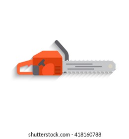 Chainsaw Icon on white background. Flat design Vector illustration