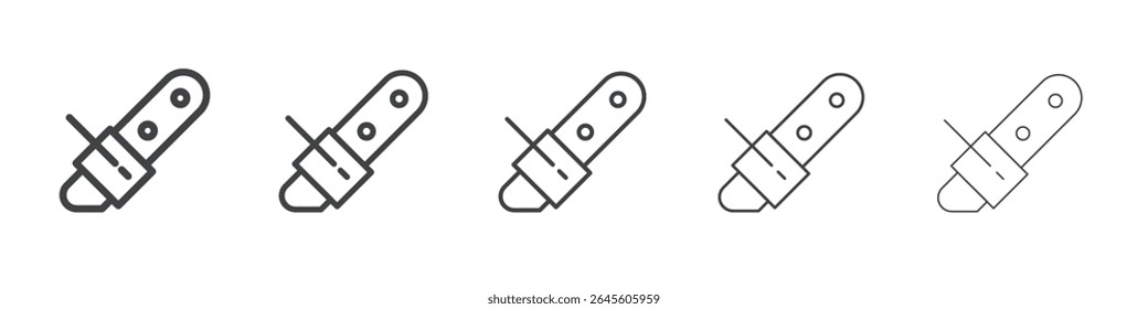 Símbolo vetorial de ilustração de contorno de ícone de motosserra