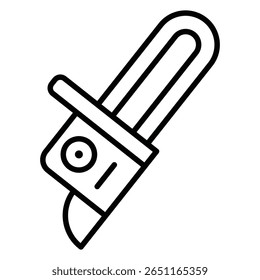 Ícone de motosserra Contorno de marca de logotipo isolada