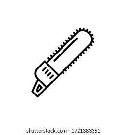 chainsaw icon outline vector. isolated on white background