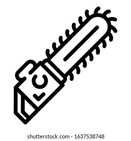 Chainsaw icon. Outline chainsaw vector icon for web design isolated on white background