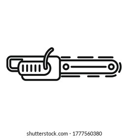 Chainsaw icon. Outline chainsaw vector icon for web design isolated on white background