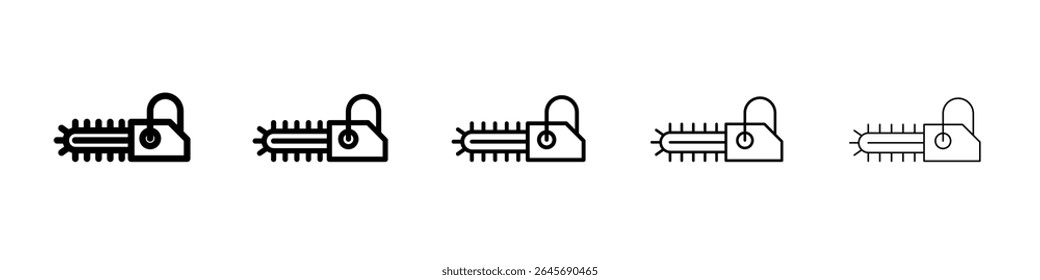 Motosserra ícone ilustração simples logotipo arte