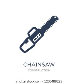 Chainsaw icon. Trendy flat vector Chainsaw icon on white background from Construction collection, vector illustration can be use for web and mobile, eps10