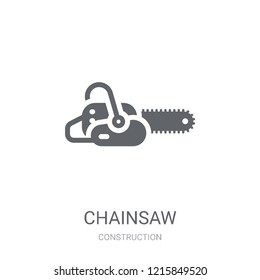 Chainsaw icon. Trendy Chainsaw logo concept on white background from Construction collection. Suitable for use on web apps, mobile apps and print media.