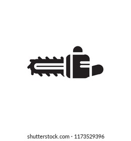 Chainsaw Icon Vector Glyph Style Eps 10