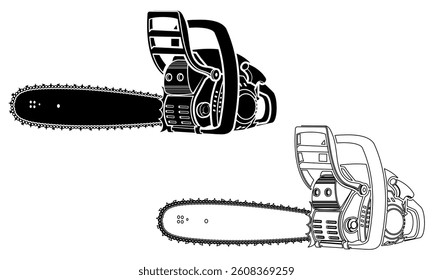 chainsaw icon vector illustration isolated on white background.