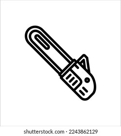 plantilla de logotipo de ilustración vectorial de icono de motosierra para muchos fines. Aislado sobre fondo blanco.