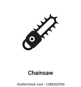 Chainsaw icon vector isolated on white background, logo concept of Chainsaw sign on transparent background, filled black symbol