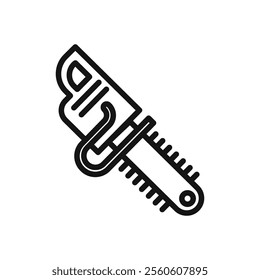 Chainsaw icon vector line logo art