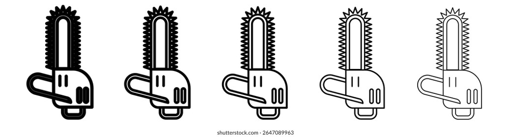 Ícone de motosserra símbolo ou ilustração de contorno de vetor