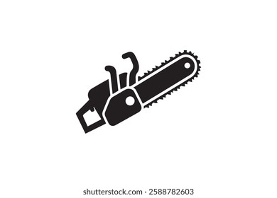 Chainsaw  icon vector silhouette isolated in white background