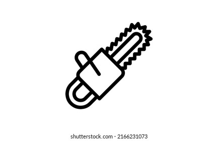 chainsaw icon vector simple outline style with white background
