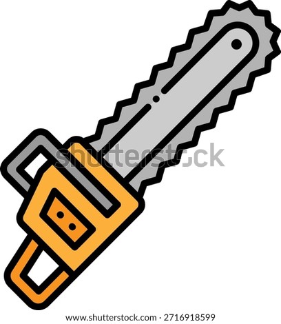 Chainsaw Icon: Wood Cutting Tool Illustration