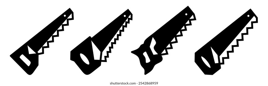 Chainsaw illustration. Chainsaw icon vector set. Stock vector.