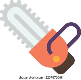 chainsaw illustration in minimal style isolated on background