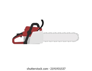 Chainsaw illustration vector flat design editable. Chainsaw icon.