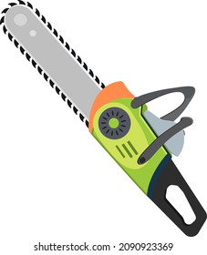 Chainsaw, Illustration, Vektorgrafik auf weißem Hintergrund.
