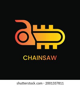 Chainsaw illustrations. suitable For logos, icons, symbols and signs. with yellow and orange gradient