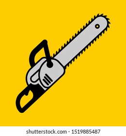 Chainsaw isolated icon. lumberjack Tool vector illustration