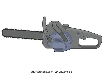 Chainsaw isolated illustration, vector art, Chainsaw vector, petrol chain saw, modern chainsaw, art concept, vector.
