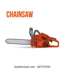 Chainsaw isolated on white background. Vector