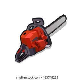 Chainsaw isolated on a white background. Vector illustration.