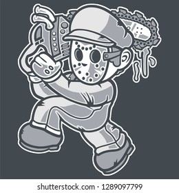 Chainsaw KIller Cartoon Character