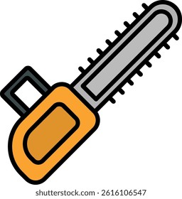 Chainsaw Line Filled Vector Icon Design
