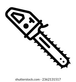 Chainsaw line icon, Garden and gardening concept, Chain saw sign on white background, petrol chainsaw icon in outline style for mobile concept and web design. Vector graphics