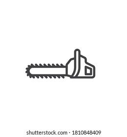 Chainsaw line icon. linear style sign for mobile concept and web design. Power saw outline vector icon. Symbol, logo illustration. Vector graphics