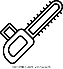 Chainsaw Line Vector Icon Design