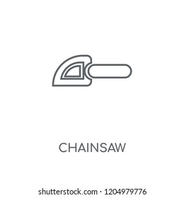 Chainsaw linear icon. Chainsaw concept stroke symbol design. Thin graphic elements vector illustration, outline pattern on a white background, eps 10.
